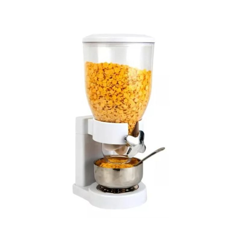GENERICO - Dispensador De Cereal Simple De Mesa Alimentos Secos Blanco