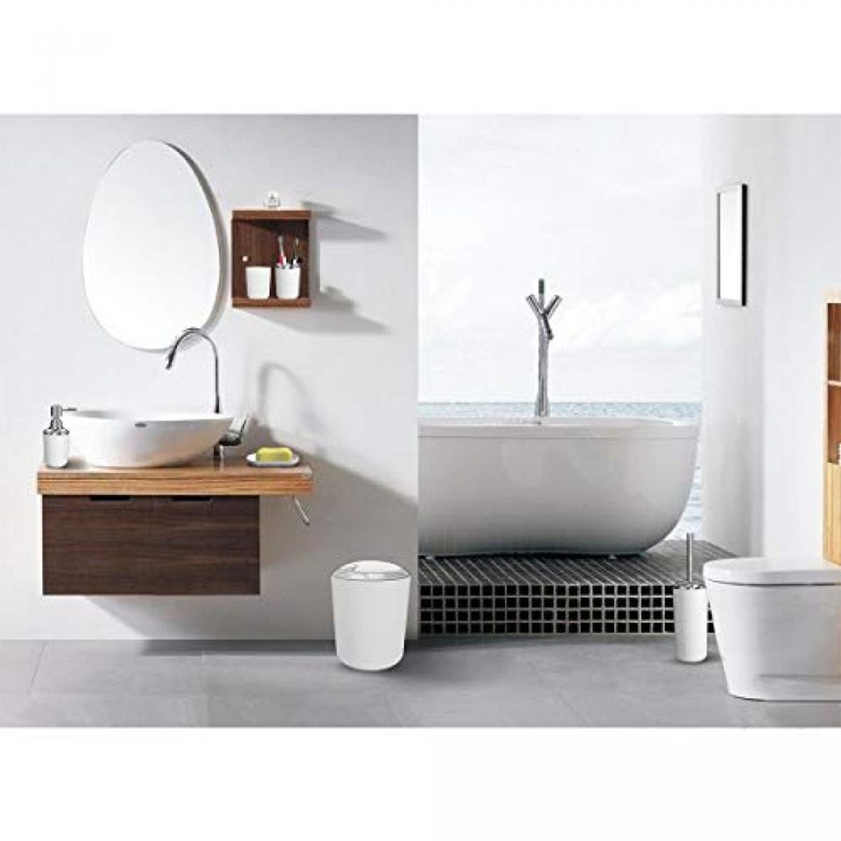 GENERICO - SET ACCESORIOS BAÑO 6UN BLANCO MIXA-MIMBRAL