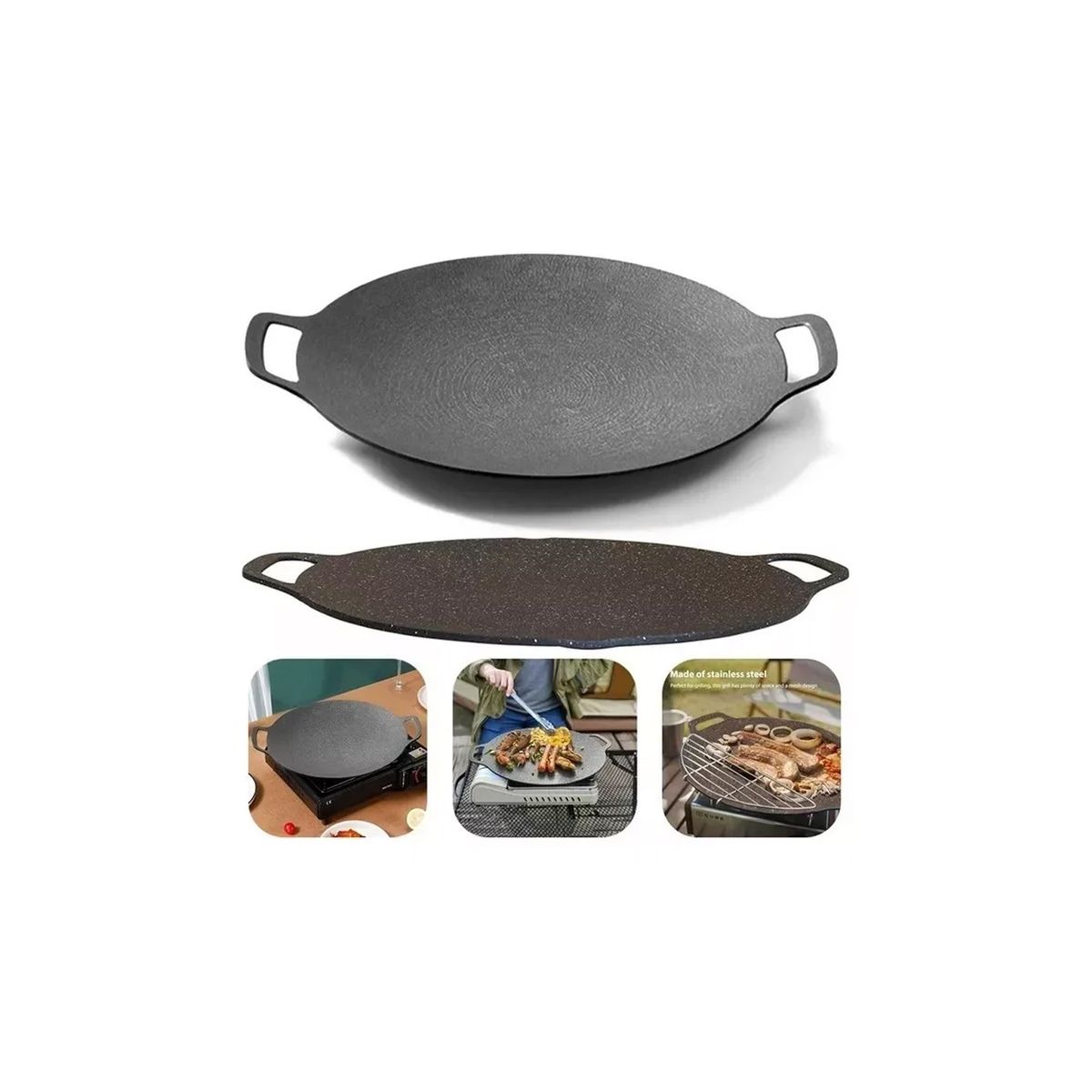 GENERICO - Plancha Antiadherente Budare Sarten De Hierro 34cm