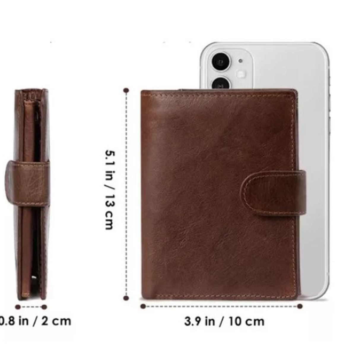 GENERICO - Cartera Billetera Antirrobo Rfid Para Hombre Cuero Marrón