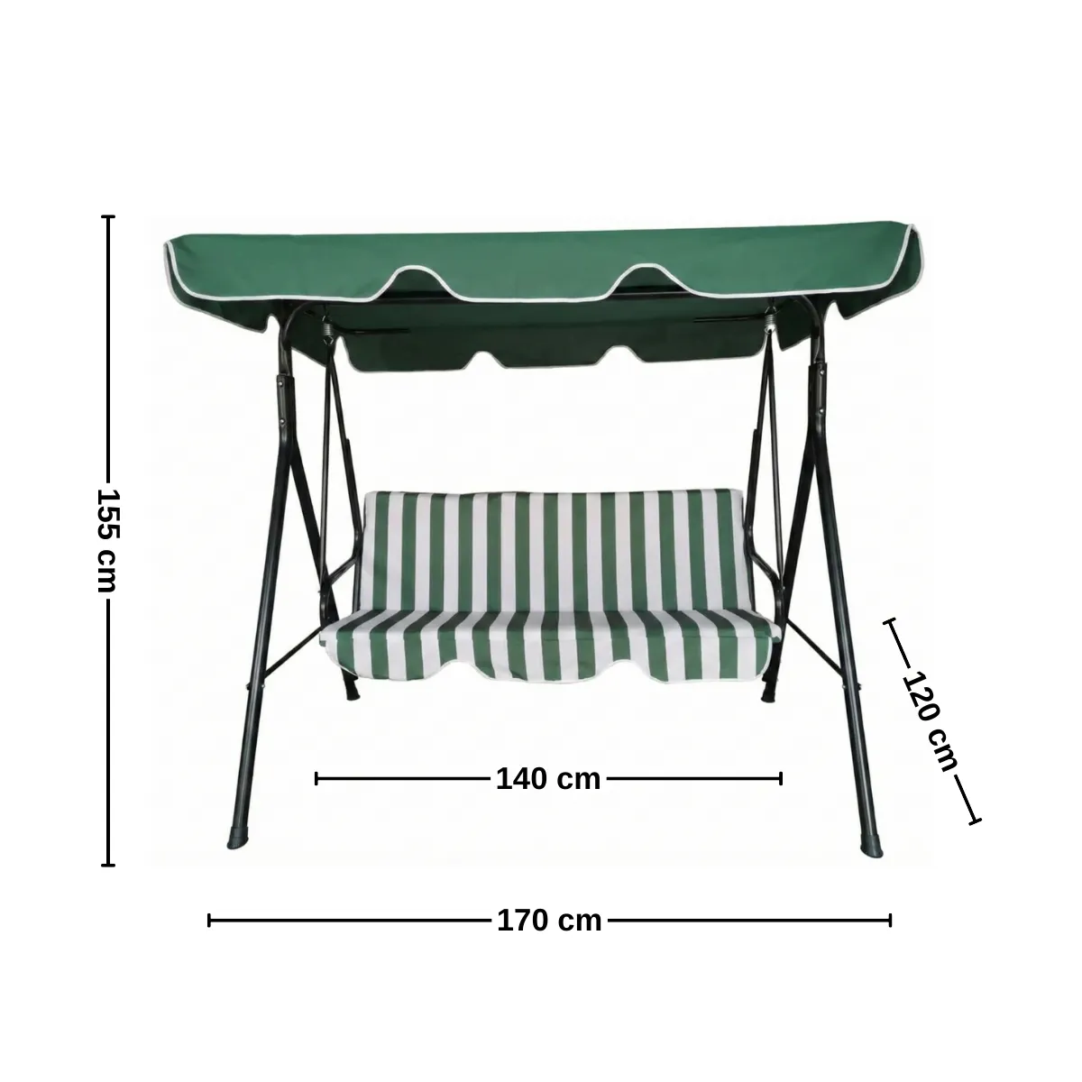 GENERICO - Sillón columpio verde-blanco 170x110x153 cm Casa VIVA