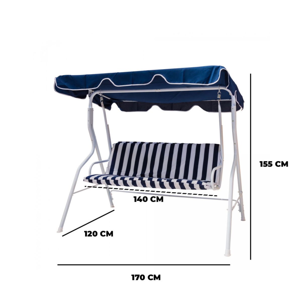 GENERICO - Sillon Columpio Azul Blanco Casa VIVA