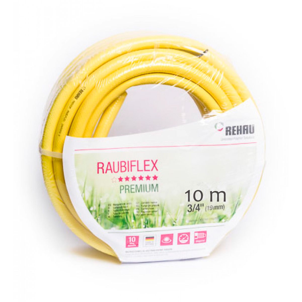 GENERICO - MANGUERA PARA JARDIN 3/4 RAUBIFLEX AMARILLA ROLLO 10MT REHAU