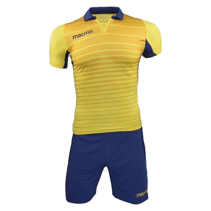 MACRON - Uniforme Fútbol Tabit Macron Amarillo-Azul Marino
