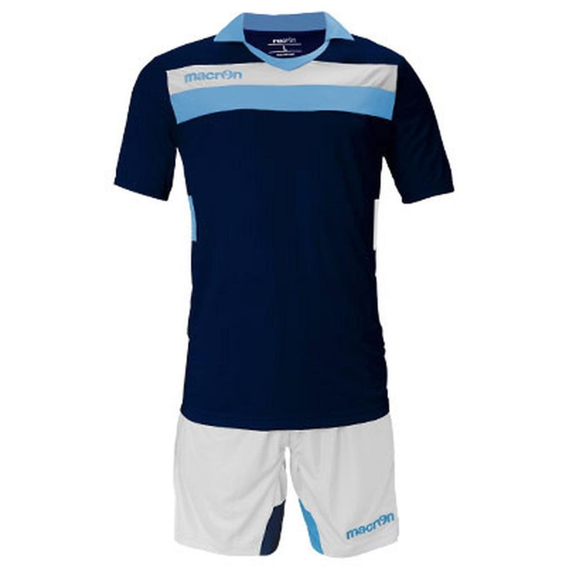 MACRON - Uniforme Fútbol Niños Génova Macron Azul Marino-Blanco-Celeste