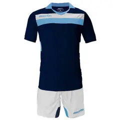 MACRON - Uniforme Fútbol Niños Génova Azul Marino-Blanco-Celeste