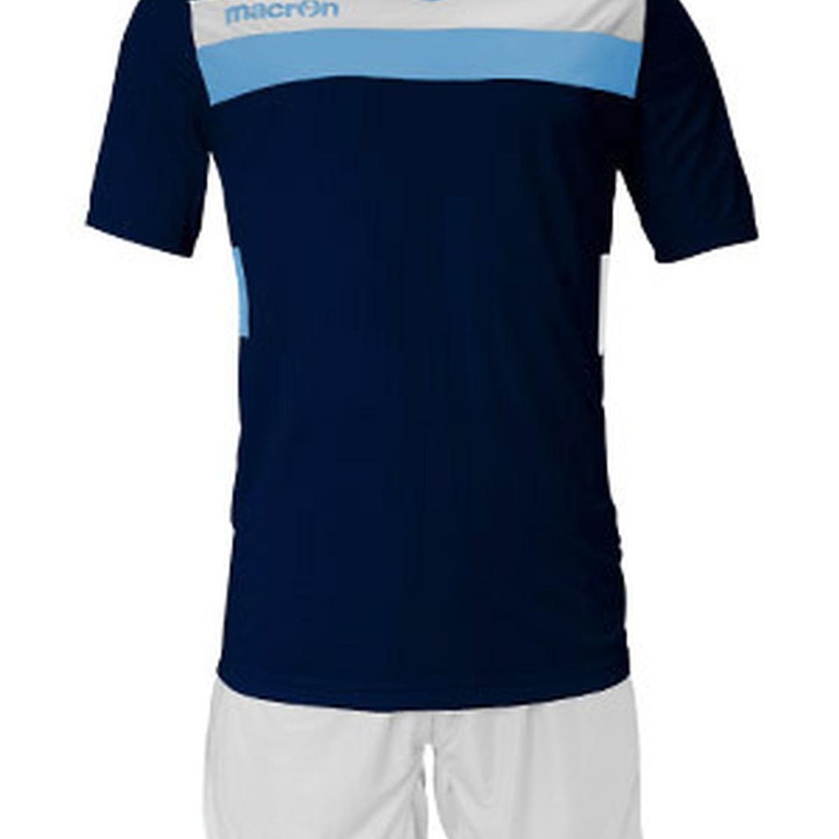 MACRON - Uniforme Fútbol Niños Génova Macron Azul Marino-Blanco-Celeste