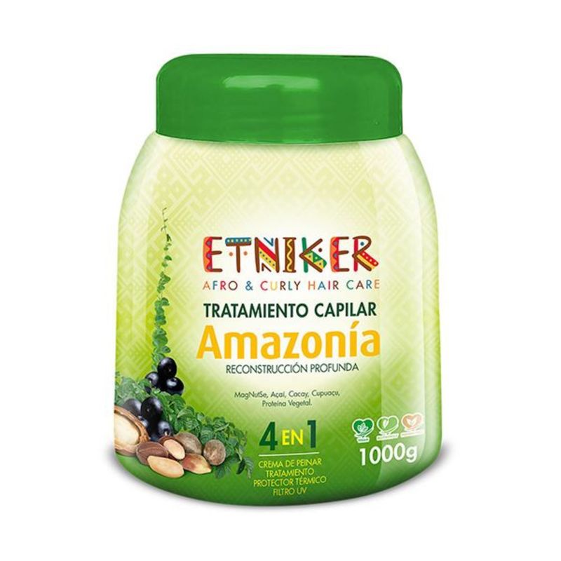 ETNIKER - TRATAMIENTO CAPILAR AFRO AND CURLY ETNIKER AMAZONIA 4 EN 1 DE 1000GR.-