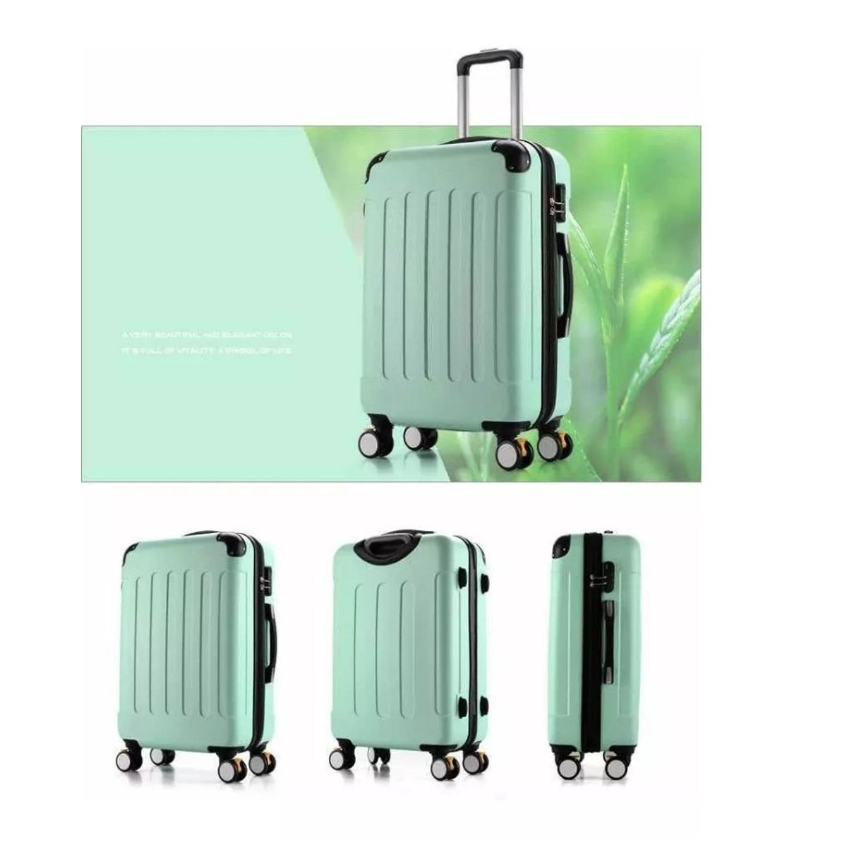 GENERICO - Maletas De Cabina 360 Verde Claro