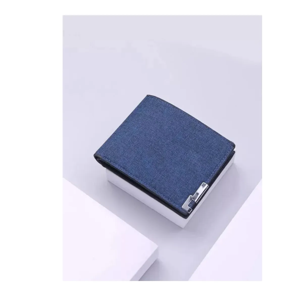 GENERICO - Cartera Billetera Tarjetero De Tela Para Hombre En Azul