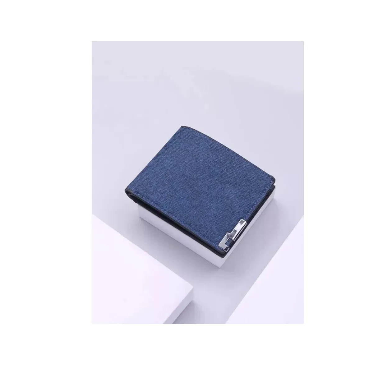 GENERICO - Cartera Billetera Tarjetero De Tela Para Hombre En Azul
