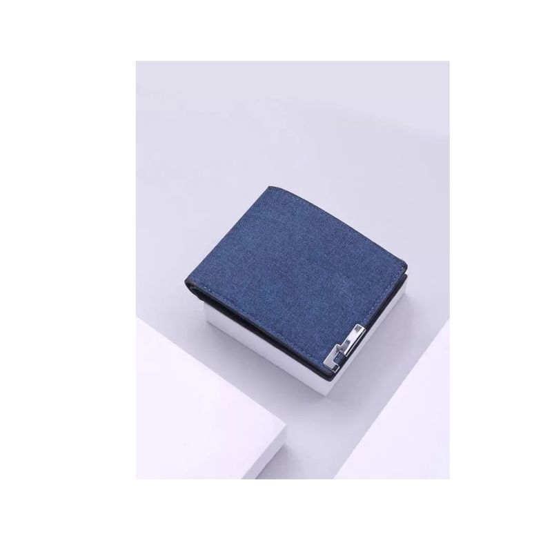 GENERICO - Cartera Billetera Tarjetero De Tela Para Hombre En Azul