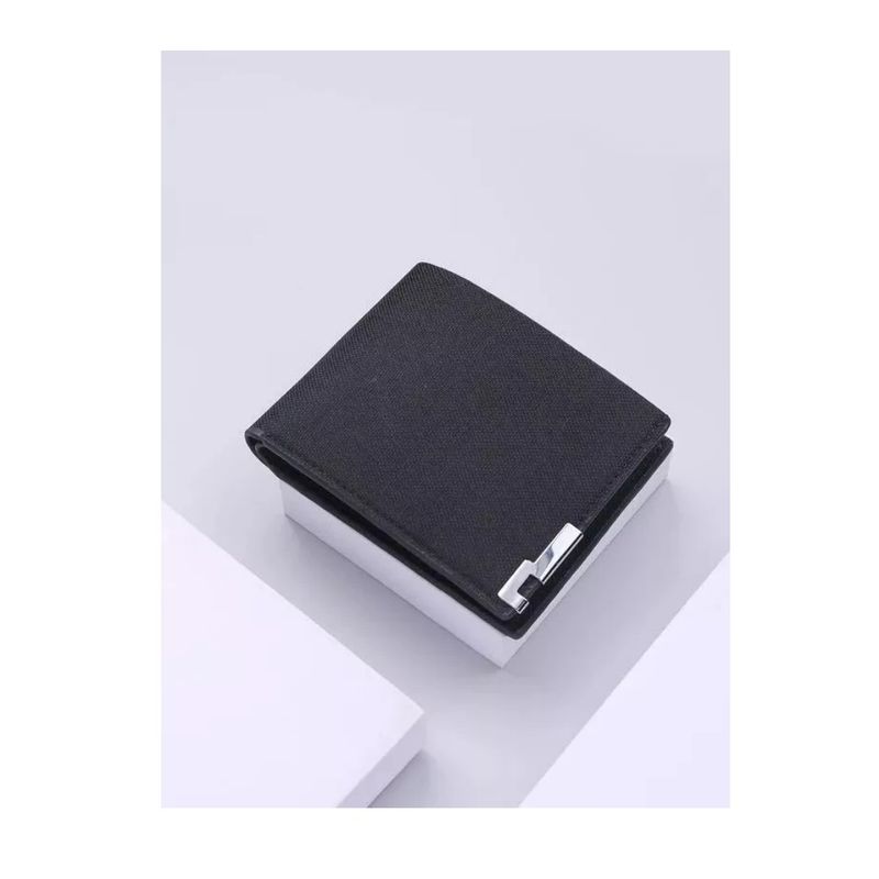 GENERICO - Cartera Billetera Tarjetero De Tela Para Hombre En Negro