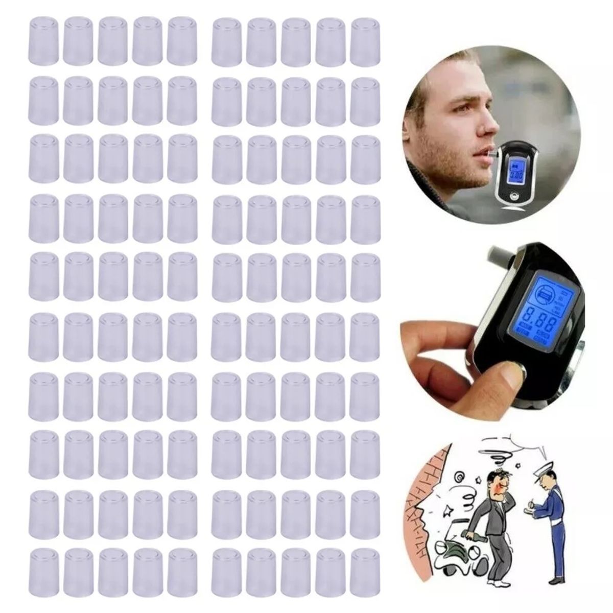 KUANGYE - Alcotest Portátil Boquillas Intercambiables Medidor Alcohol