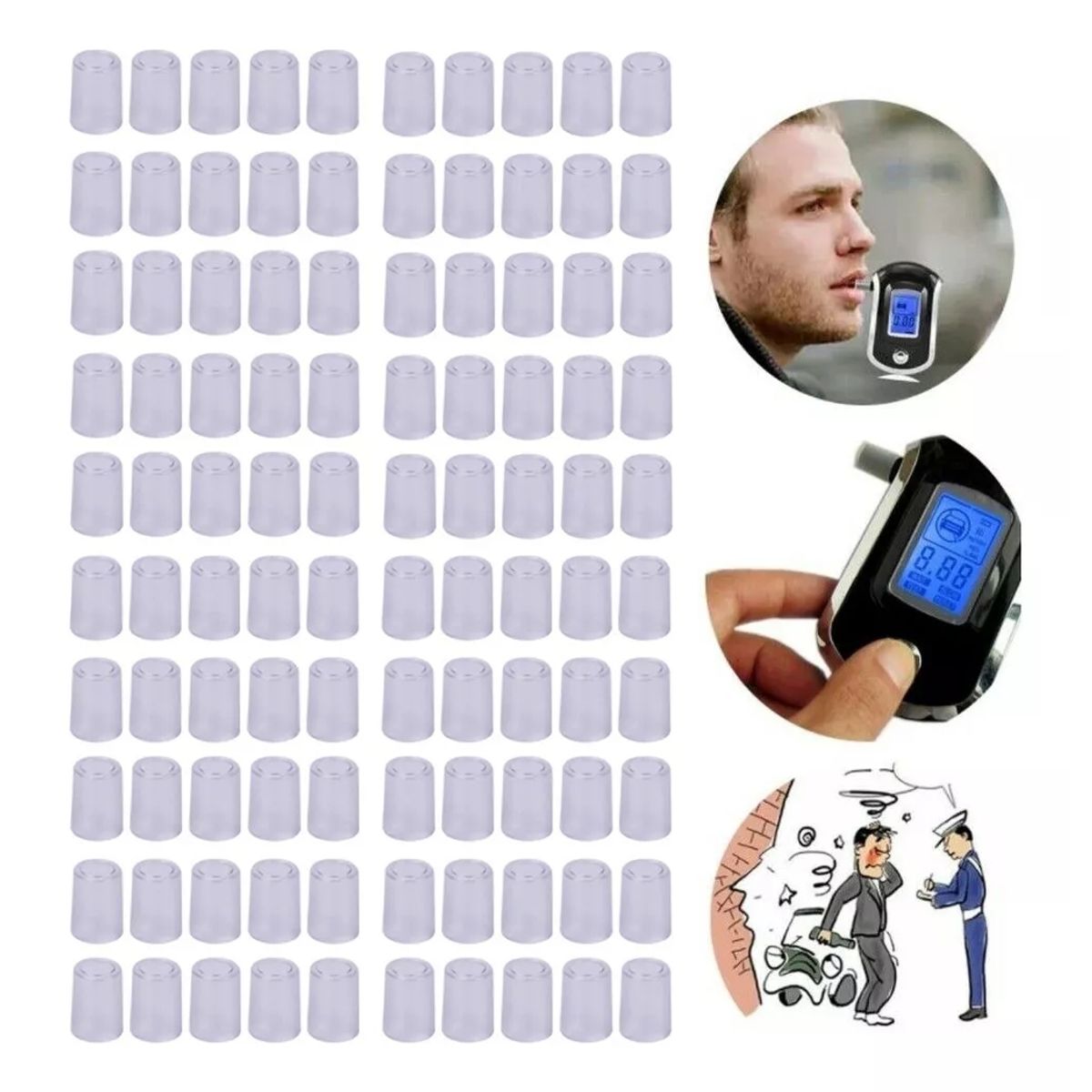 KUANGYE - Alcotest Portátil Boquillas Intercambiables Medidor Alcohol