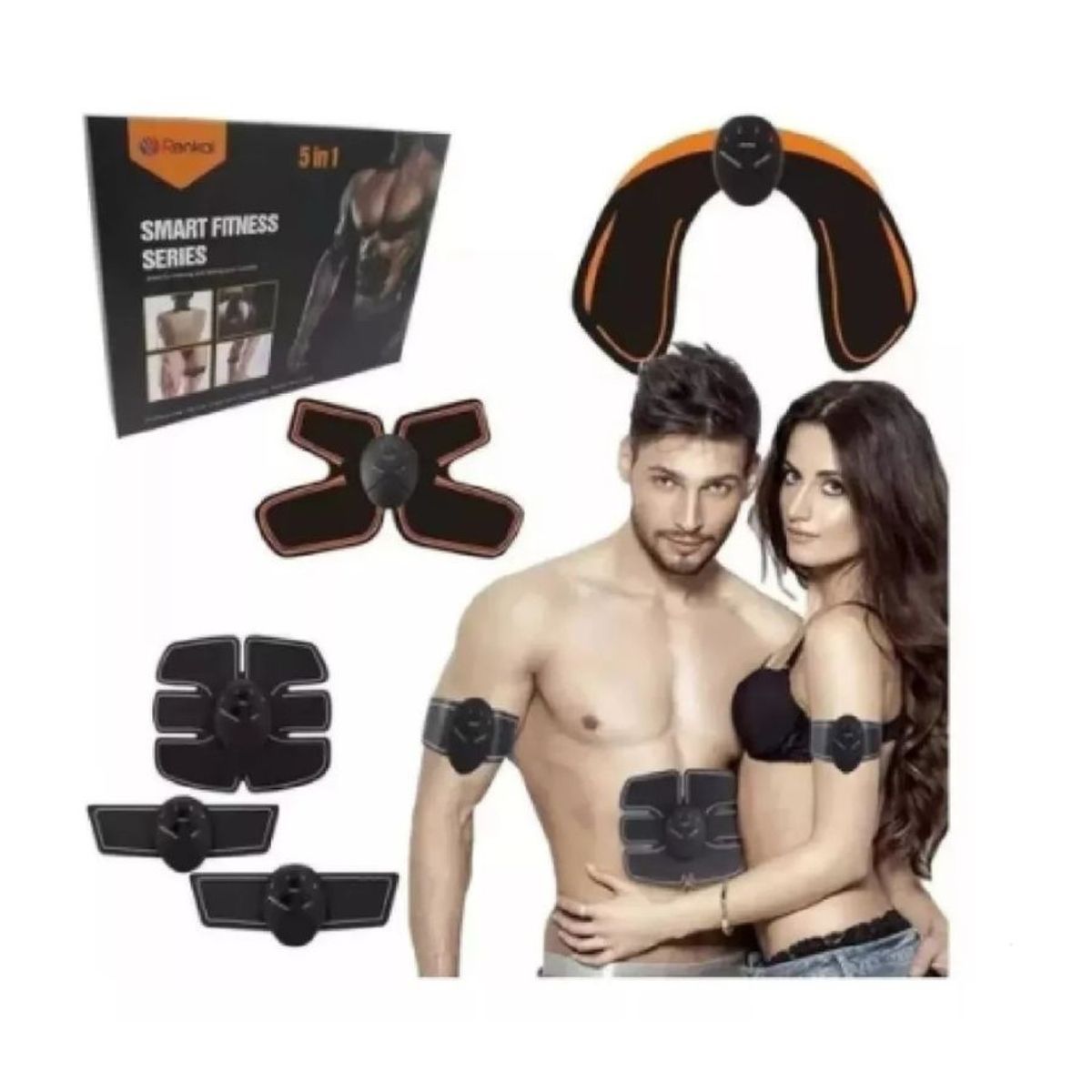 GENERICO - Electroestimulador Muscular Parches 5 En 1 Fitness Tonifica a Pilas