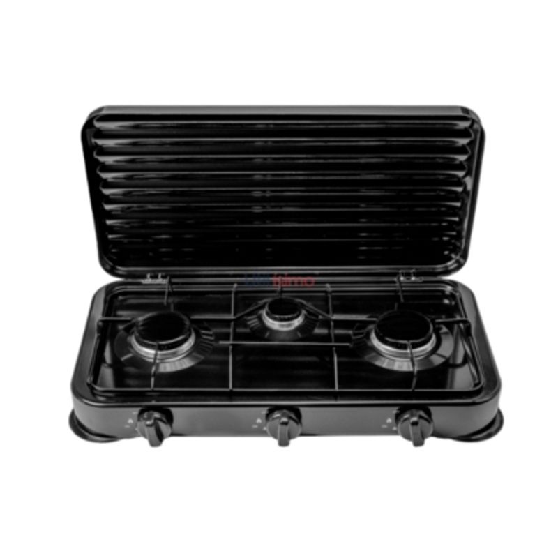 UTILISIMO - Cocinilla Encimera a Gas Licuado 3 Platos Negra