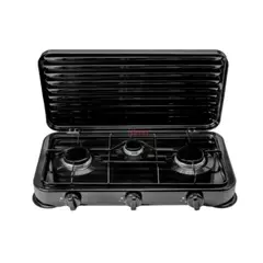 UTILISIMO - Cocinilla Encimera a Gas Licuado 3 Platos Negra