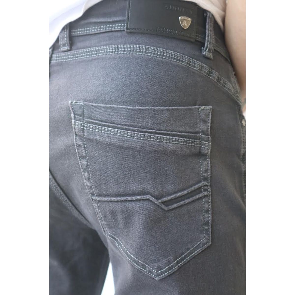 ADONAY - Jeans hombre gris semi pitillo elasticado