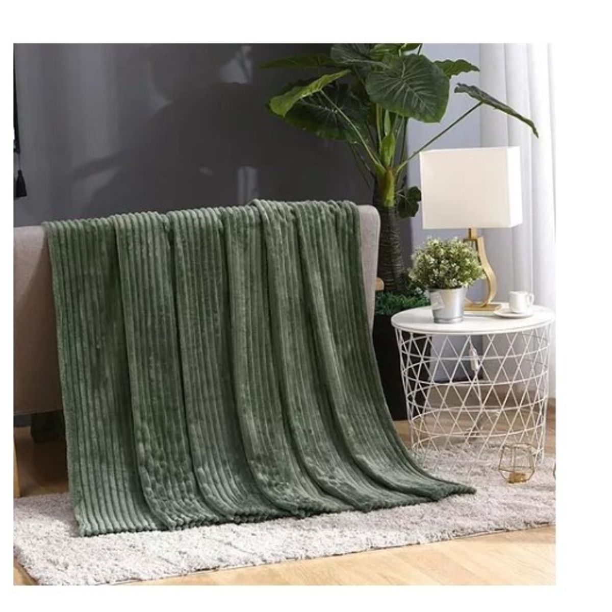 GENERICO - Frazada Manta Suave Dos Plazas Térmica Invierno Verde Oscuro