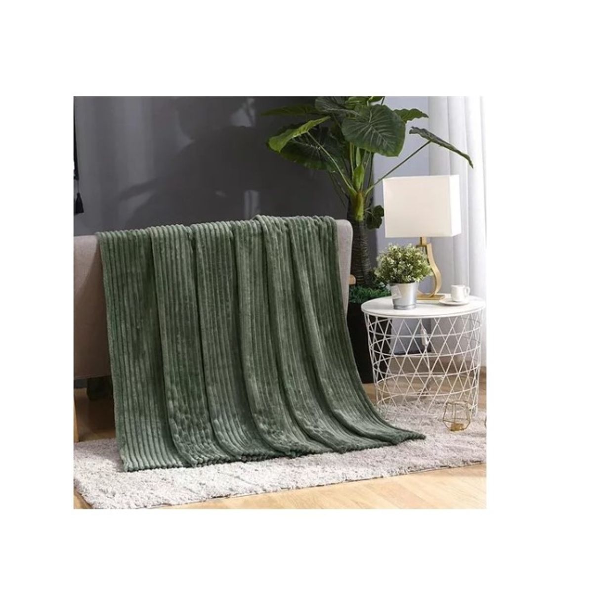 GENERICO - Frazada Manta Suave Dos Plazas Térmica Invierno Verde Oscuro