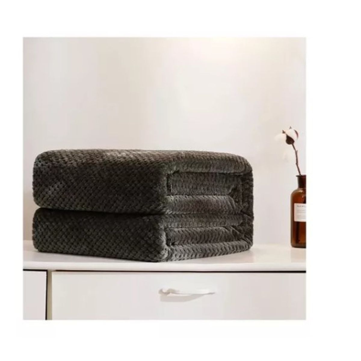 GENERICO - Frazada Manta Suave Dos Plazas Térmica Invierno Verde Oscuro