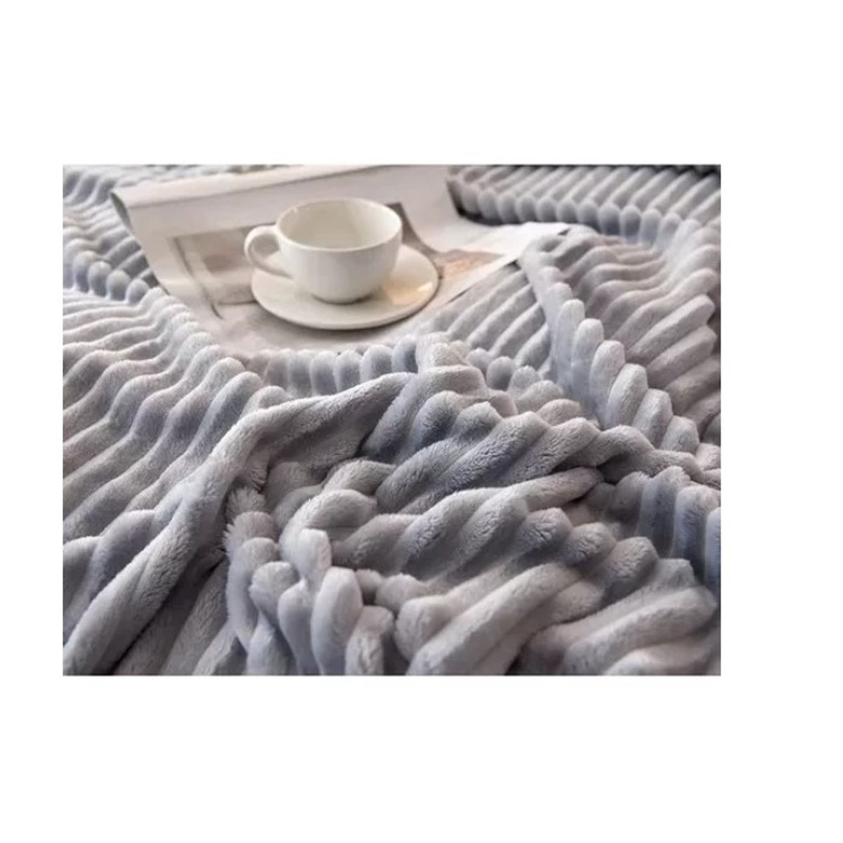 GENERICO - Frazada Con Chiporro 200x230cm Color Gris