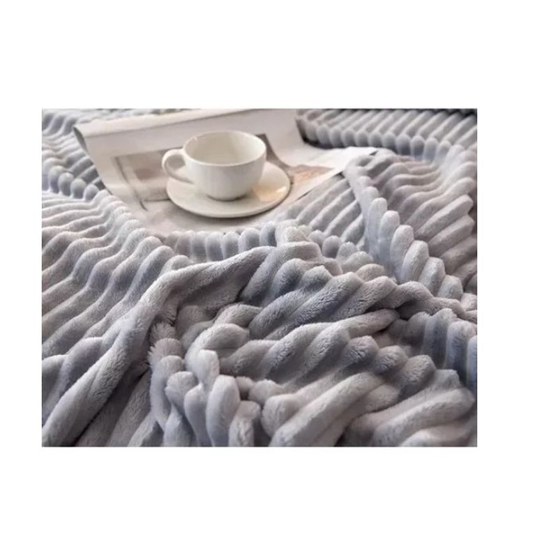 GENERICO - Frazada Con Chiporro 200x230cm Color Gris