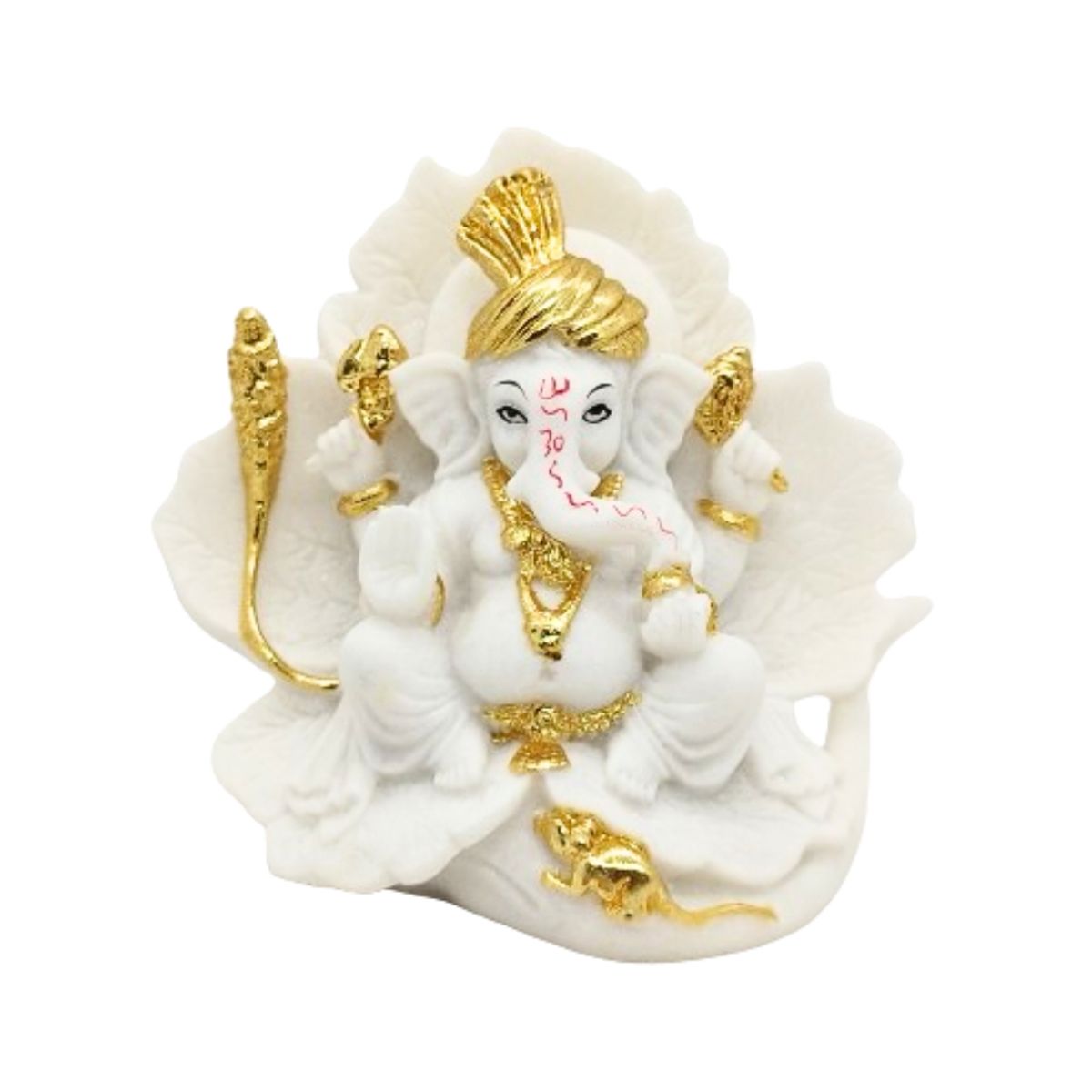 GENERICO - Ganesh Blanco Dorado Poliresina