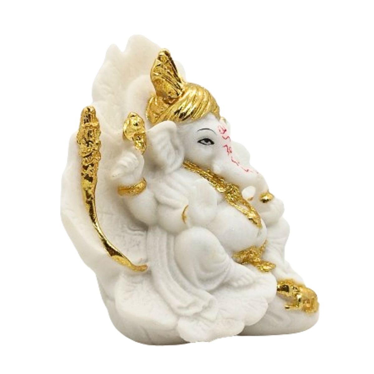 GENERICO - Ganesh Blanco Dorado Poliresina