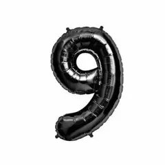 GENERICO - Globos En Forma De Números Negros 9