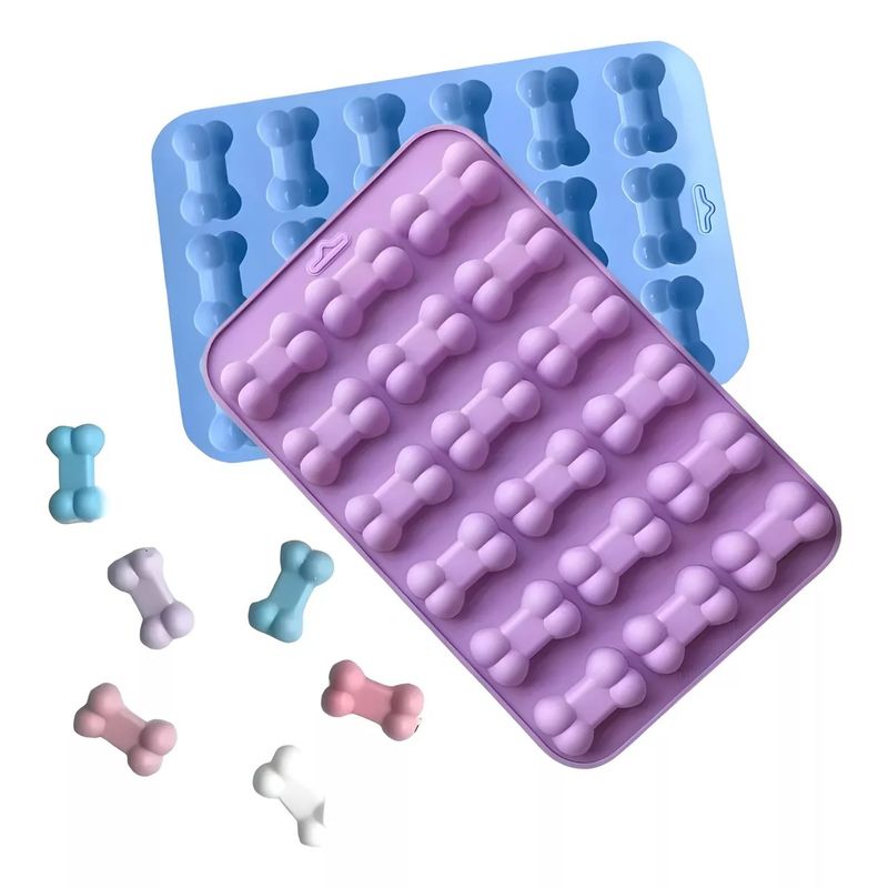 GENERICO - Pack X2 Molde De Silicona Moldes Silicona Moldes Huesito 18c