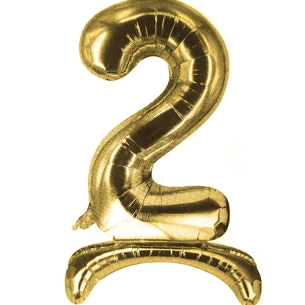 GENERICO - Globo Metal Numero Color dorado con Pedestal  2