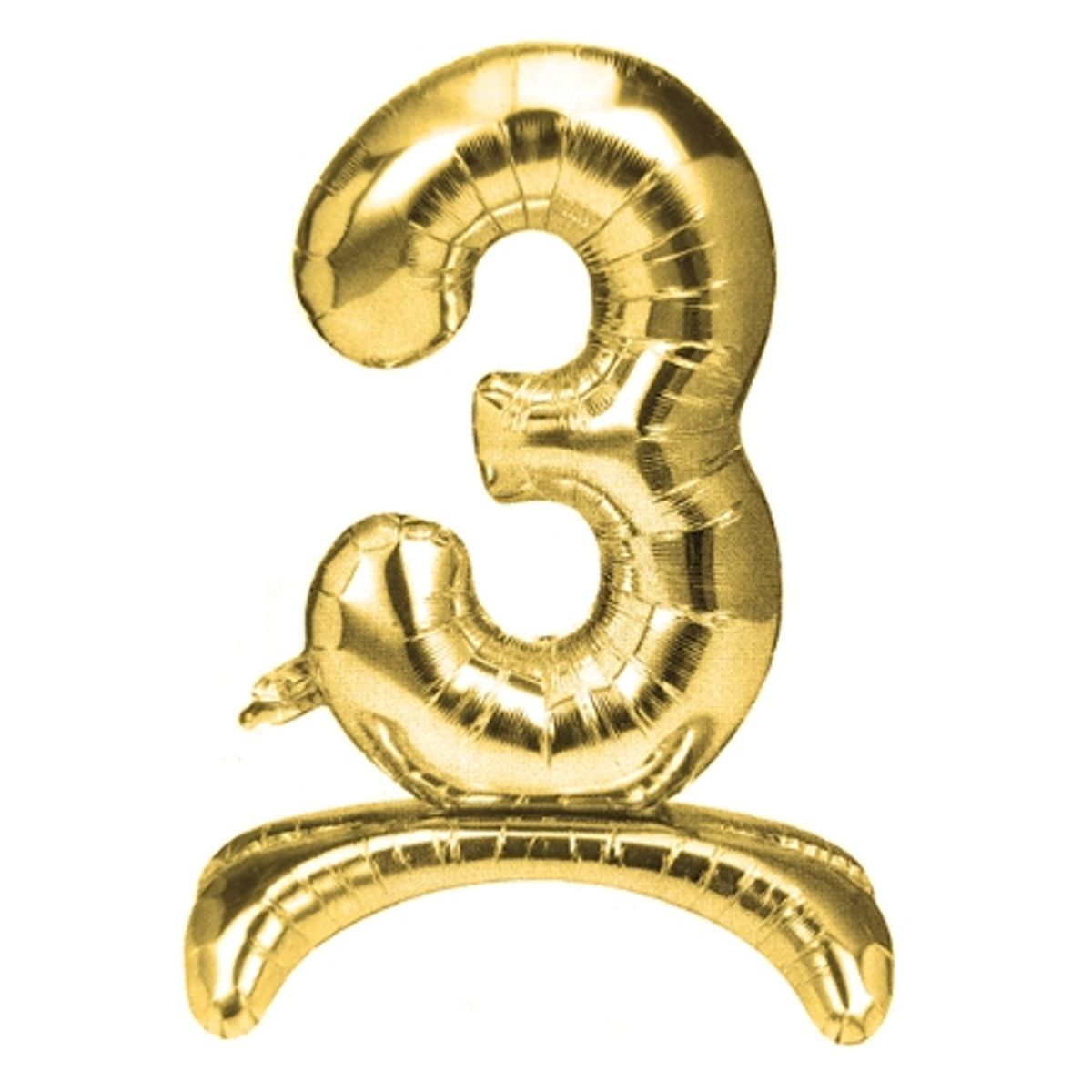 GENERICO - Globo Metal Numero Color dorado con Pedestal  3