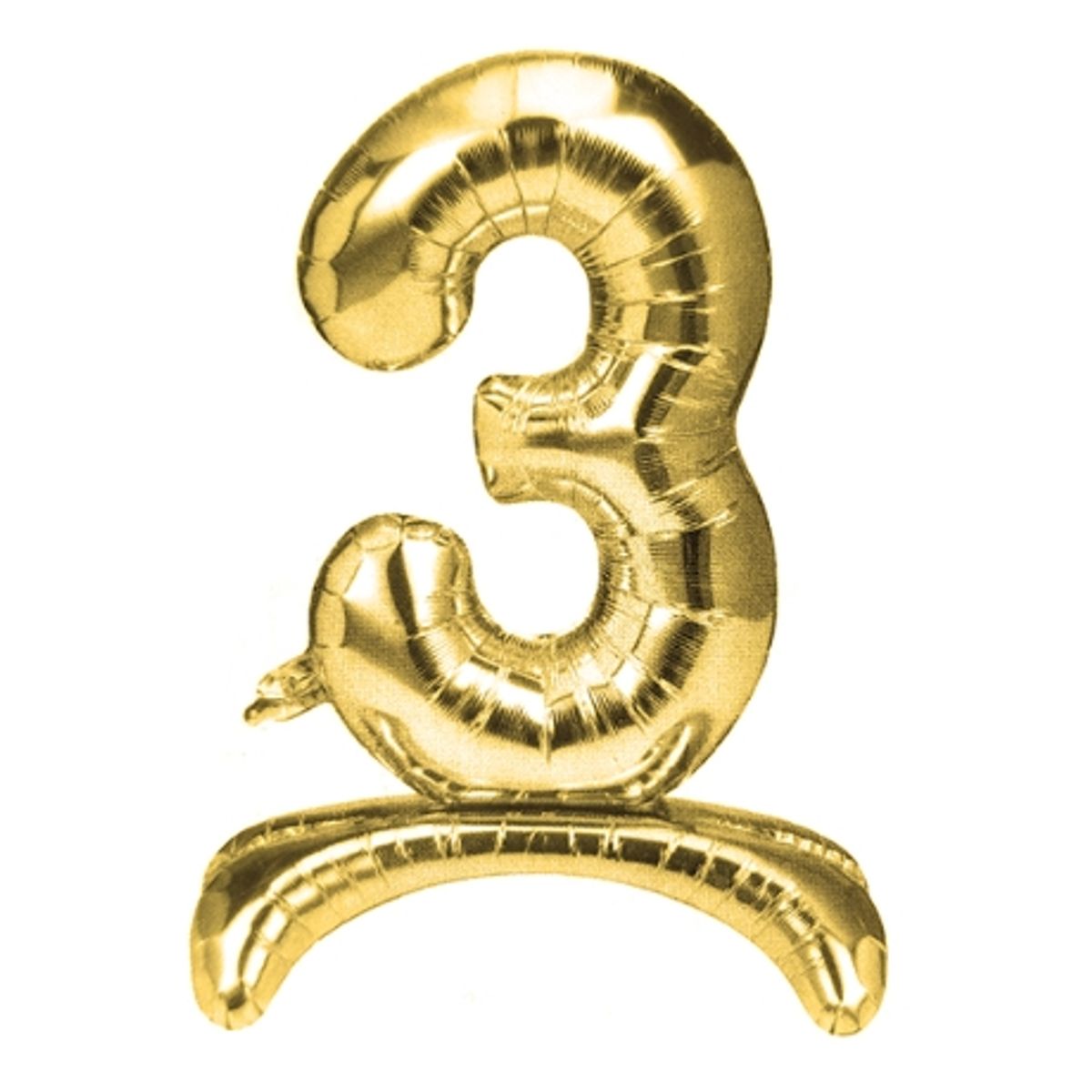 GENERICO - Globo Metal Numero Color dorado con Pedestal  3