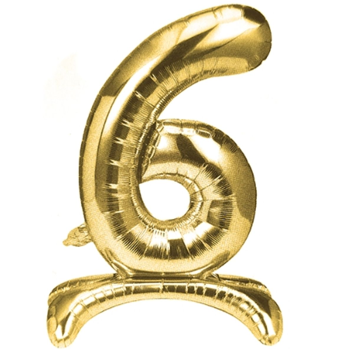 GENERICO - Globo Metal Numero Color dorado con Pedestal  6