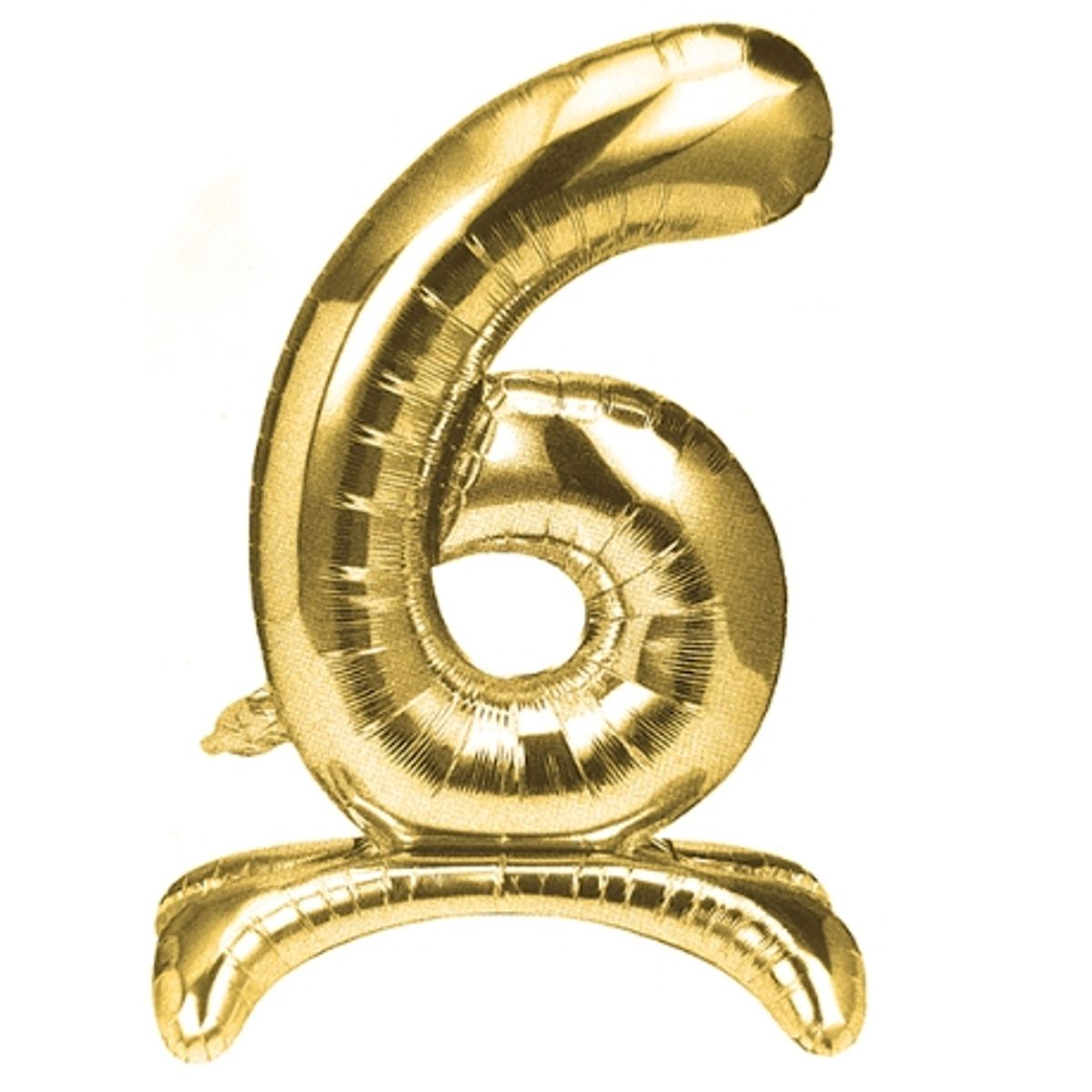 GENERICO - Globo Metal Numero Color dorado con Pedestal  6