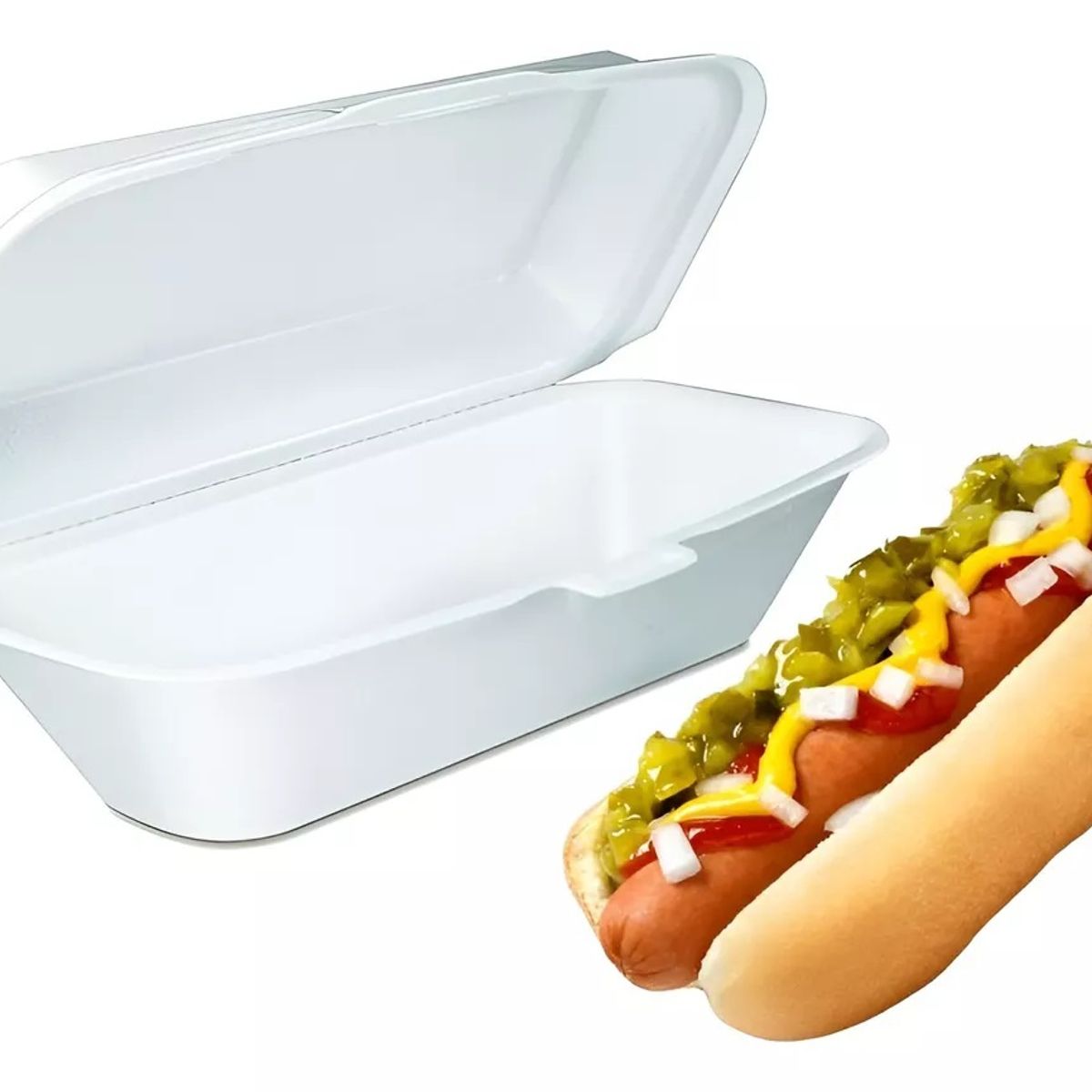 GENERICO - Bandejas De Plumavit Porta Completo Envase Comida Pack 50und