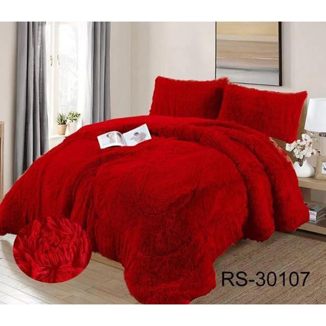 GENERICO - Cobertor de invierno peludo con chiporro 1,5 plaza - Rojo