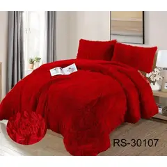 GENERICO - Cobertor de invierno peludo con chiporro 1,5 plaza - Rojo