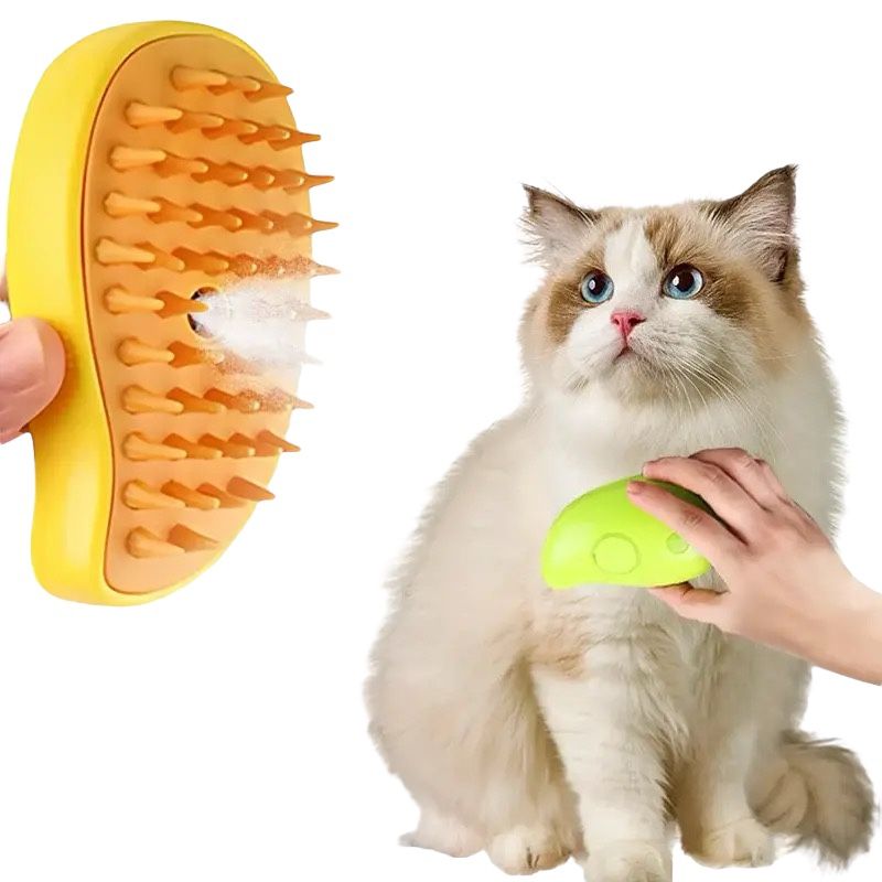 GENERICO - Cepillo Automático Gatos Vapor 3 En 1 Masajeador USB