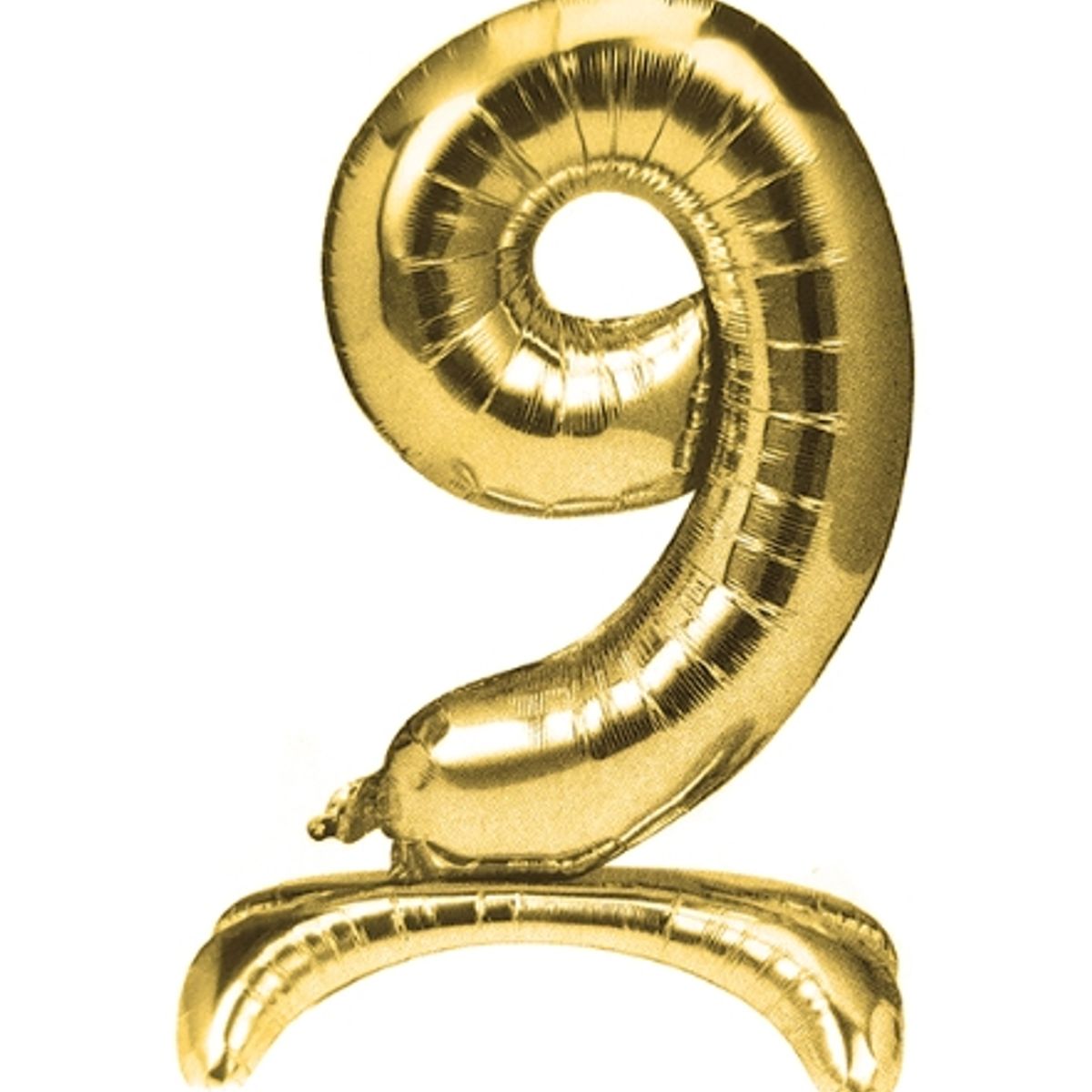 GENERICO - Globo Metal Numero Color dorado con Pedestal  9