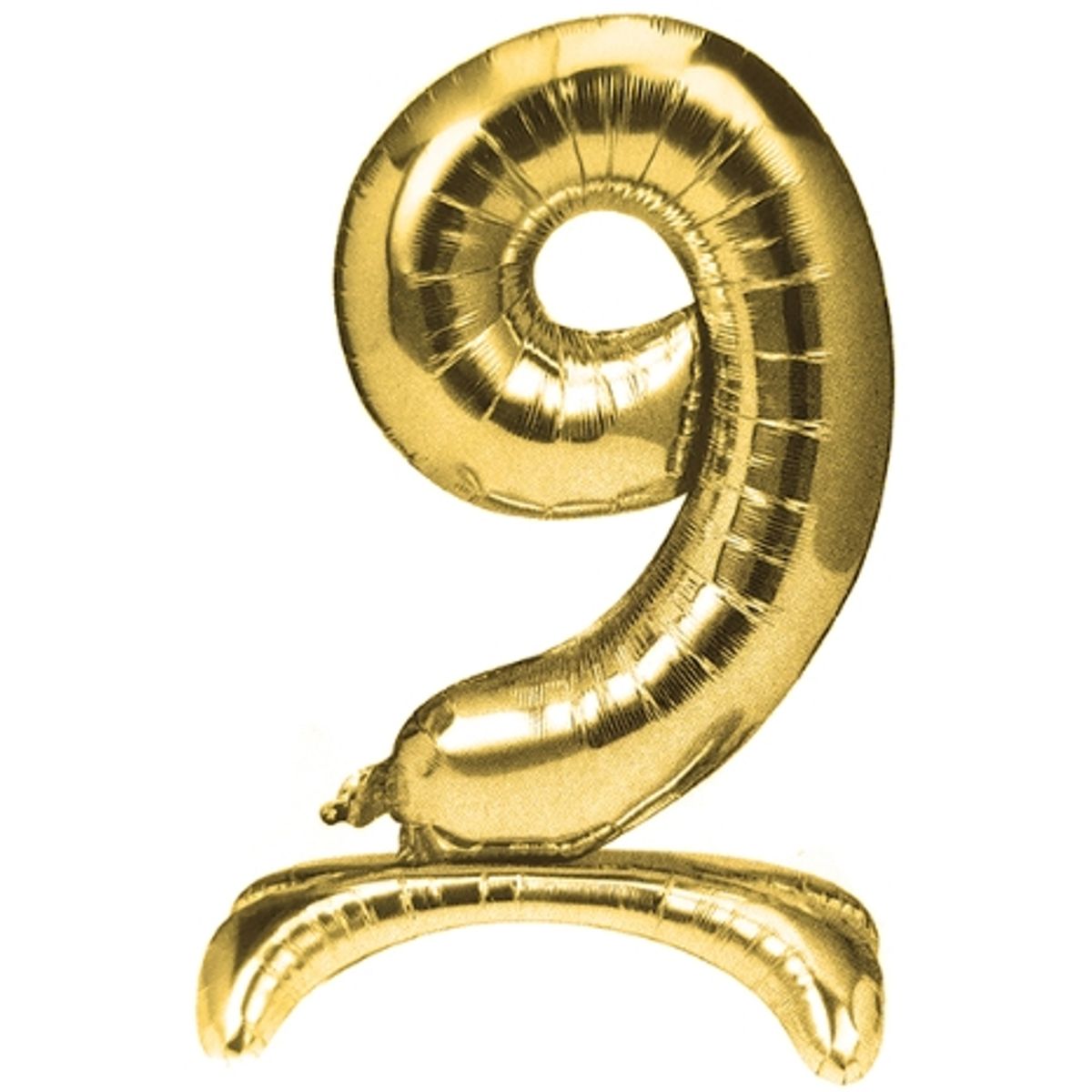 GENERICO - Globo Metal Numero Color dorado con Pedestal  9