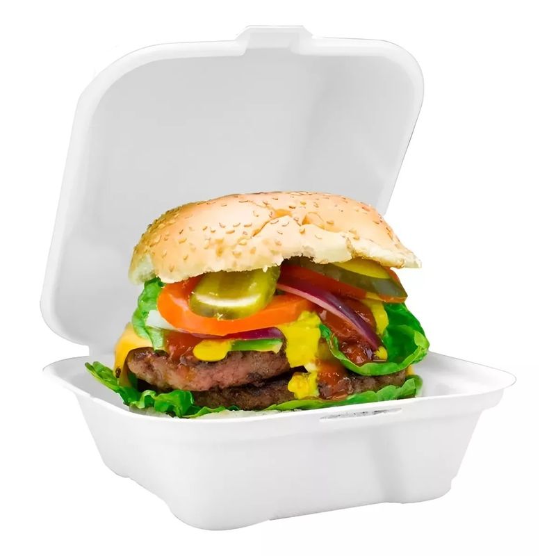 GENERICO - Pack X25 Envases De Plumavit Para Comida Envase Hamburguesa