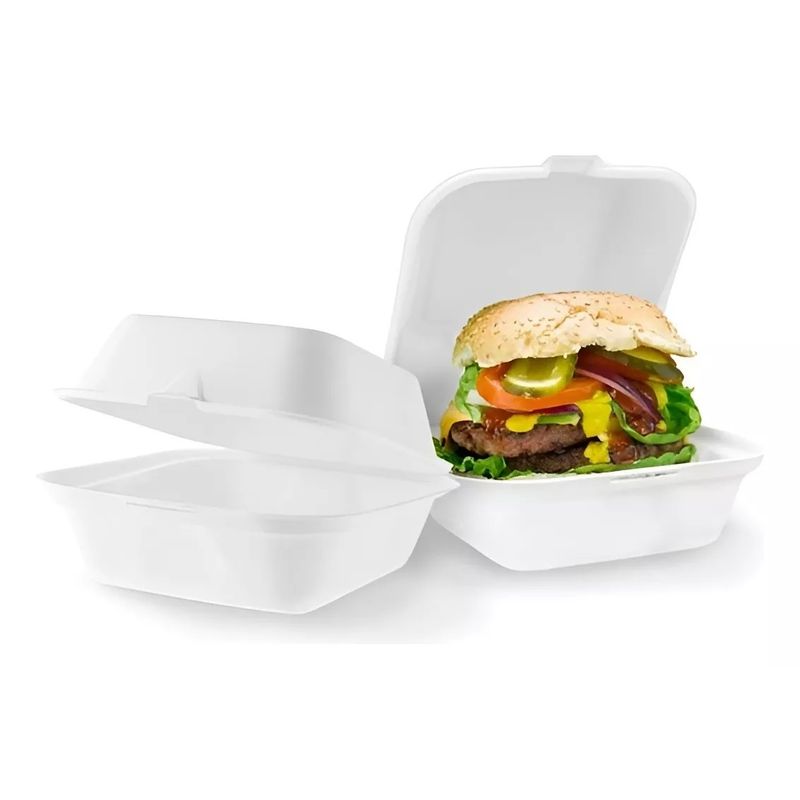 GENERICO - Pack X50 Envases De Plumavit Para Comida Envase Hamburguesa