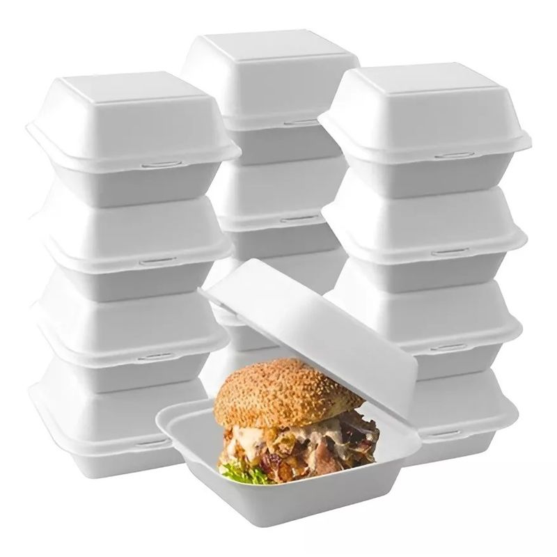 GENERICO - Packx100 Envases De Plumavit Para Comida Envase Hamburguesa