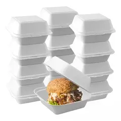 GENERICO - Packx100 Envases De Plumavit Para Comida Envase Hamburguesa