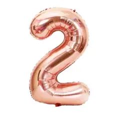 GENERICO - Globo Numero Metalizado Rose Gold 2