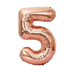 GENERICO - Globo Numero Metalizado Rose Gold 5