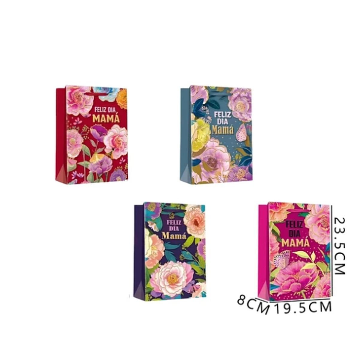 GENERICO - Bolsa De Regalo Feliz Día Mamá Flor 1958235Cm